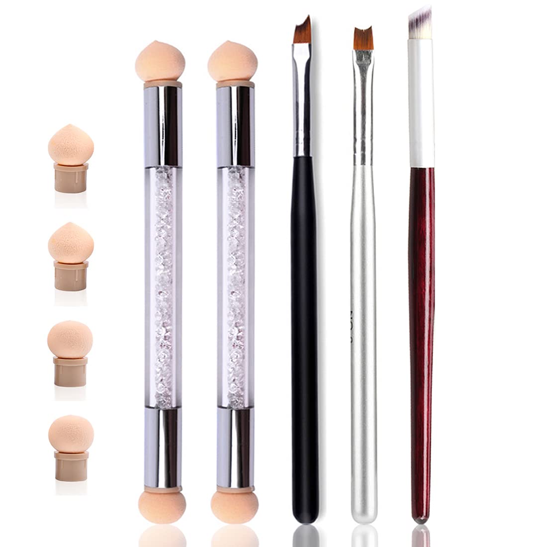 5pcs Ombre Nail Brush Set for Gradient & French Tips - Nail Art Tools with Sponge Heads