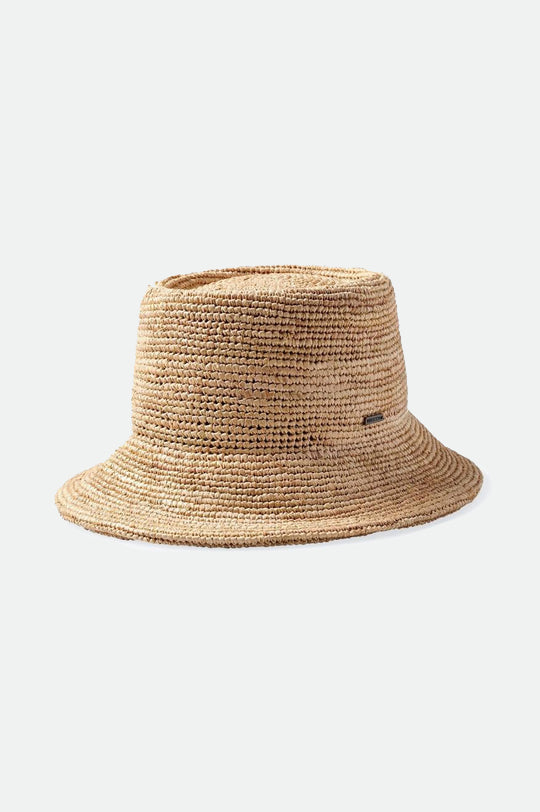 Ellee Straw Bucket Hat for Women - Breathable Summer Sun Hat with Wide Brim - Perfect for Beach, Outdoor, Travel & Gardening - Tan