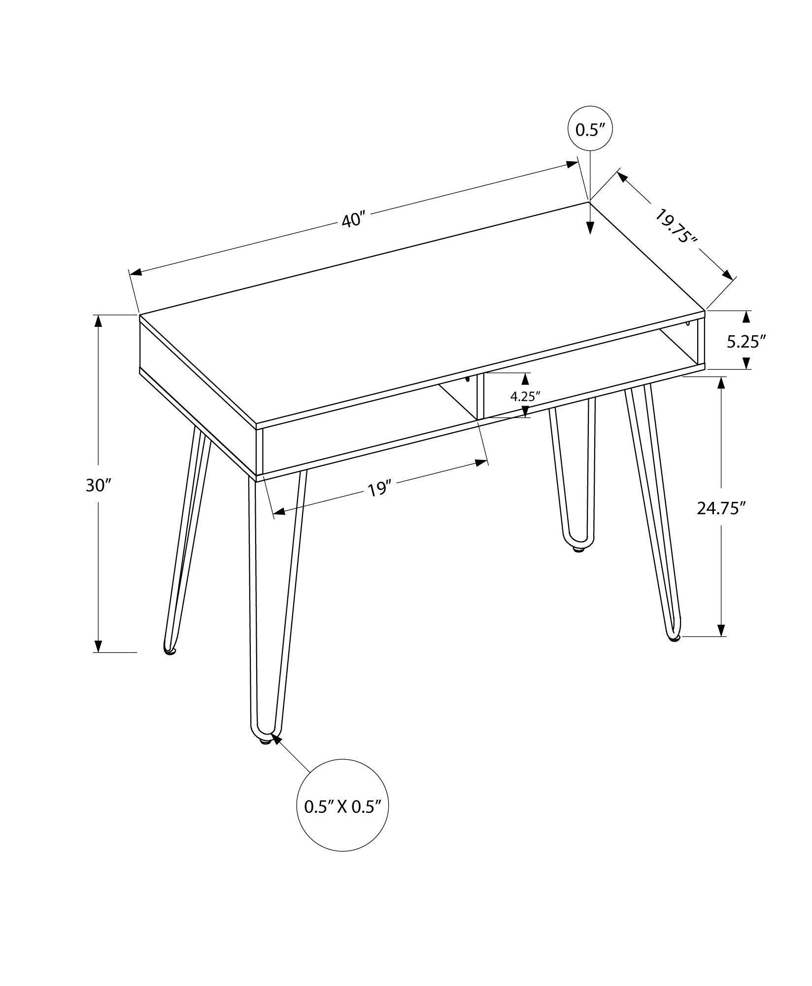 40L Grey & Black Metal Computer Desk - Home Office Workstation for Remote Work & Gaming Setup
