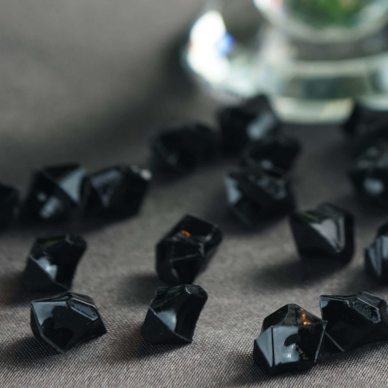 400 Pcs Black Mini Acrylic Ice Crystals - Vase Fillers, Table Scatters for Wedding, Banquet, Party Decorations - Elegant Centerpiece Accents for Tables, Floral Arrangements & Event Styling