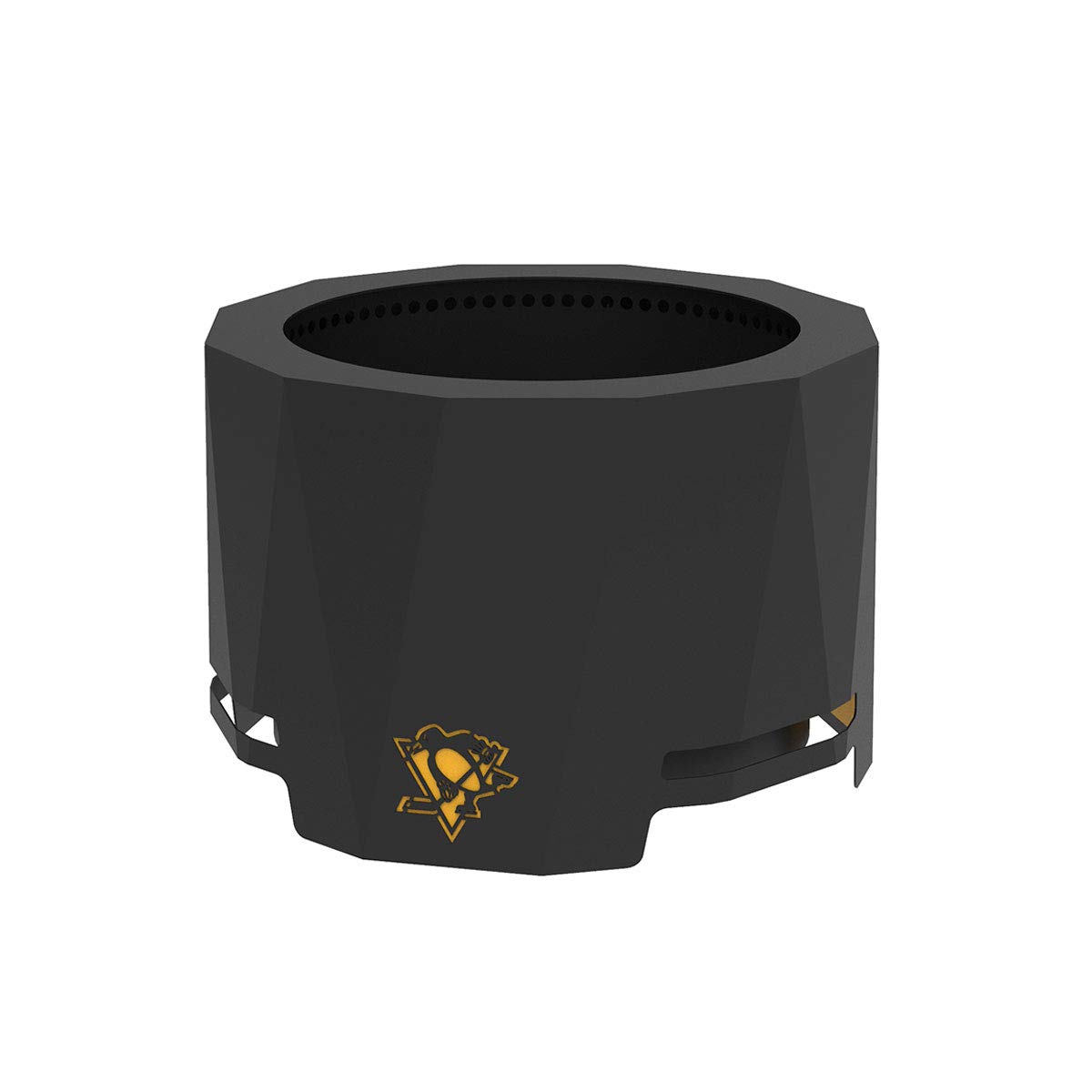 NHL Pittsburgh Penguins 24-Inch Steel Smokeless Fire Pit - Black Outdoor Patio Heater for Backyard, Camping & Tailgating Parties