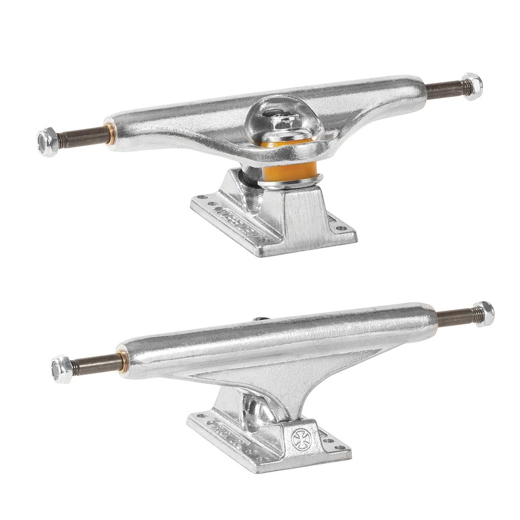 INDEPENDENT 139 Skateboard Trucks with Powell Mini-Cubic Blue Wheels & Black Rails - High Performance Skateboard Parts for Street & Park Skating - Includes Reds Bearings for Smooth Ride
