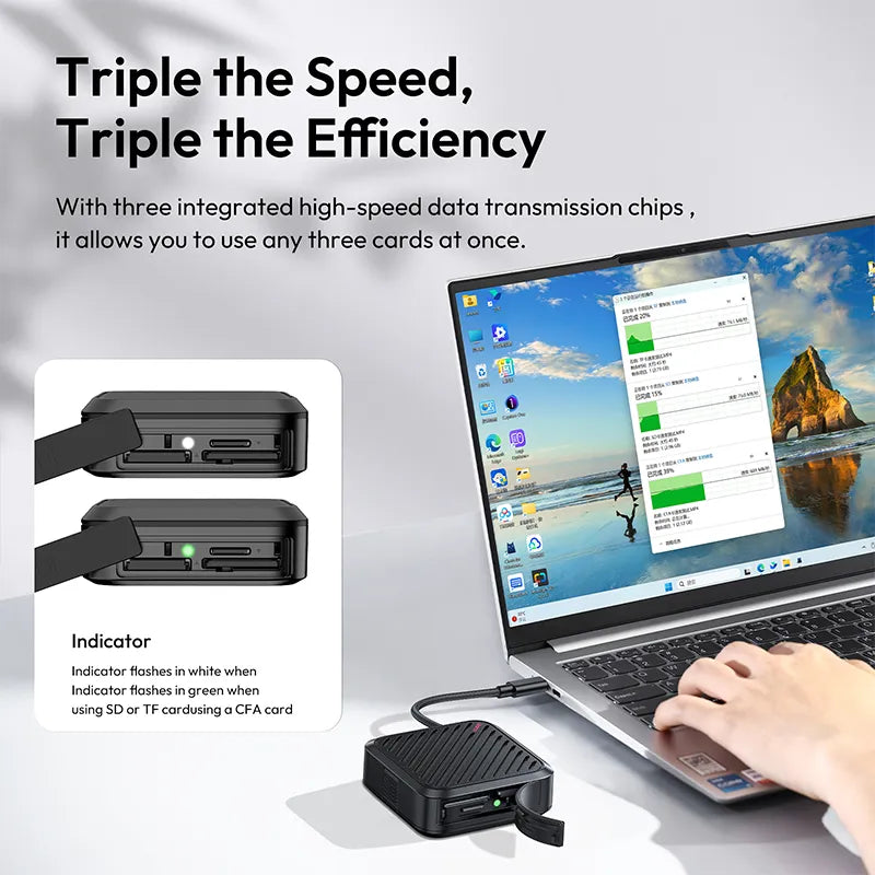Ulanzi CRC10 3-in-1 Card Reader Case for iPhone 15/14/13/12/11 Pro Max - SD/TF/USB-C Reader (C078GBB1) - Perfect for Photographers & Content Creators On-The-Go