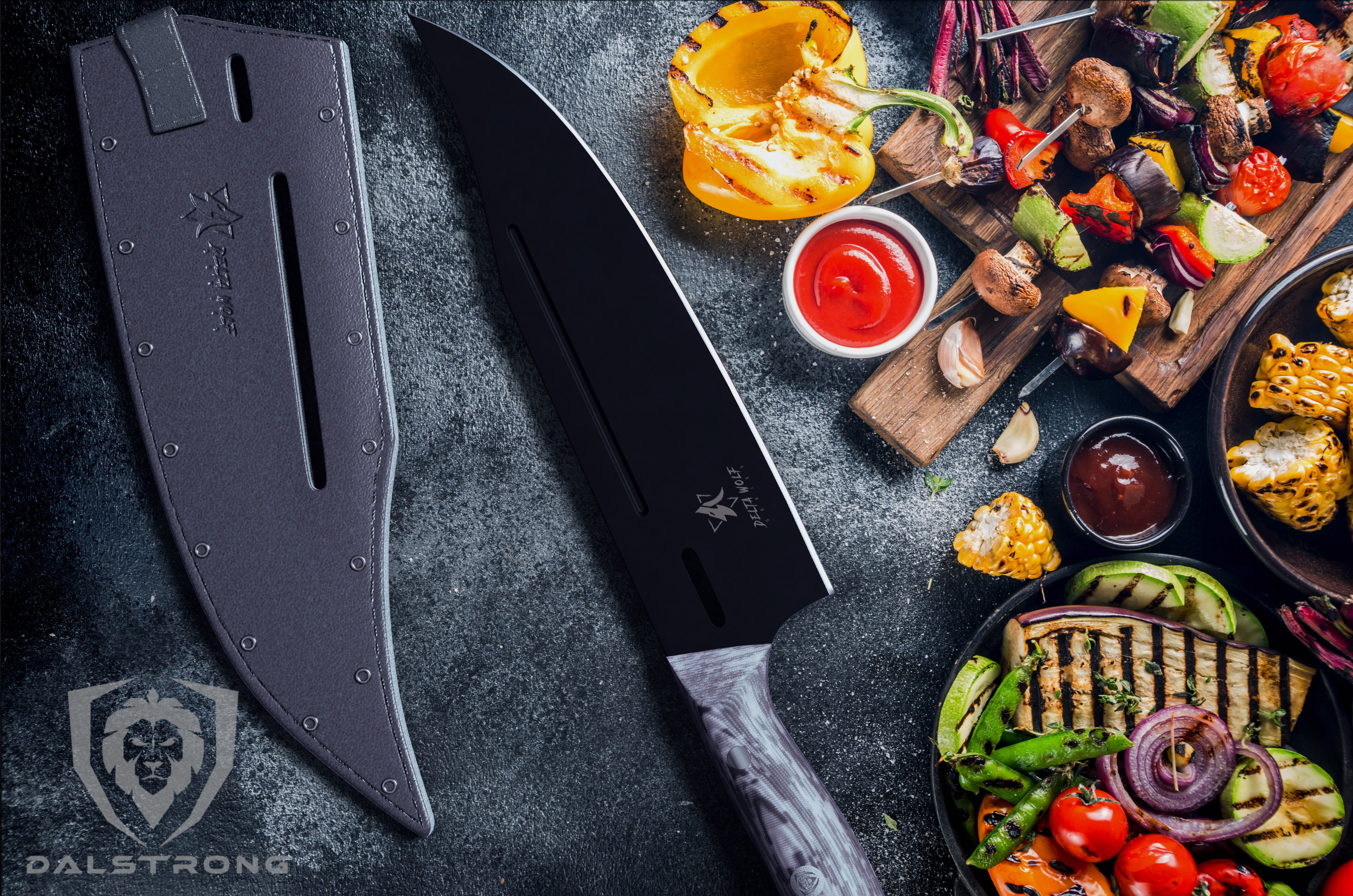 Premium 8-Inch Chef's Knife - Delta Wolf Series by Dalstrong | High Carbon German Steel, Razor Sharp Blade | Perfect for Slicing, Dicing & Chopping Vegetables, Meat & Herbs