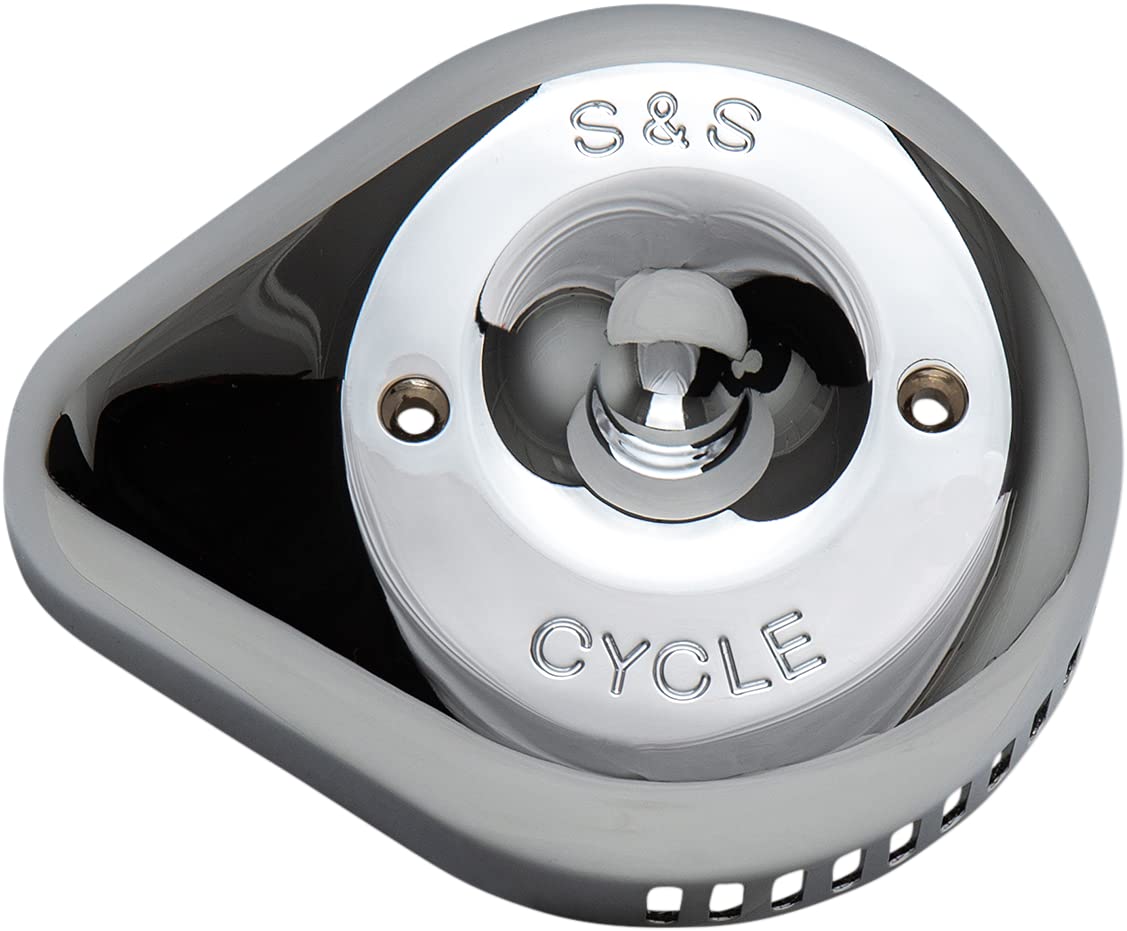 S&S Cycle Chrome Stealth Slasher Teardrop Air Cleaner Cover for Harley-Davidson Electra Glide Police FLHTP (2018) | High-Performance Motorcycle Air Filter Upgrade for Police Bikes & Cruisers