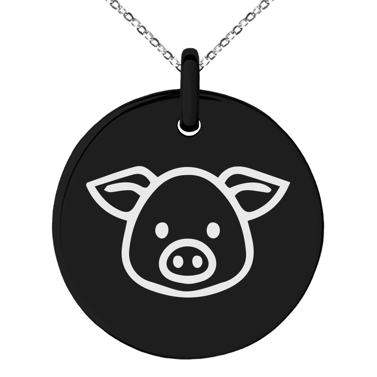 Stainless Steel Pig Charm Pendant Necklace for Jewelry Making