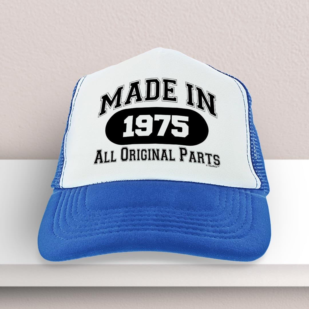 ThisWear 50th Birthday Snapback Trucker Hat - Milestone Year Celebration Cap with Original Design | Perfect for Birthday Parties, Gifts & Special Occasions