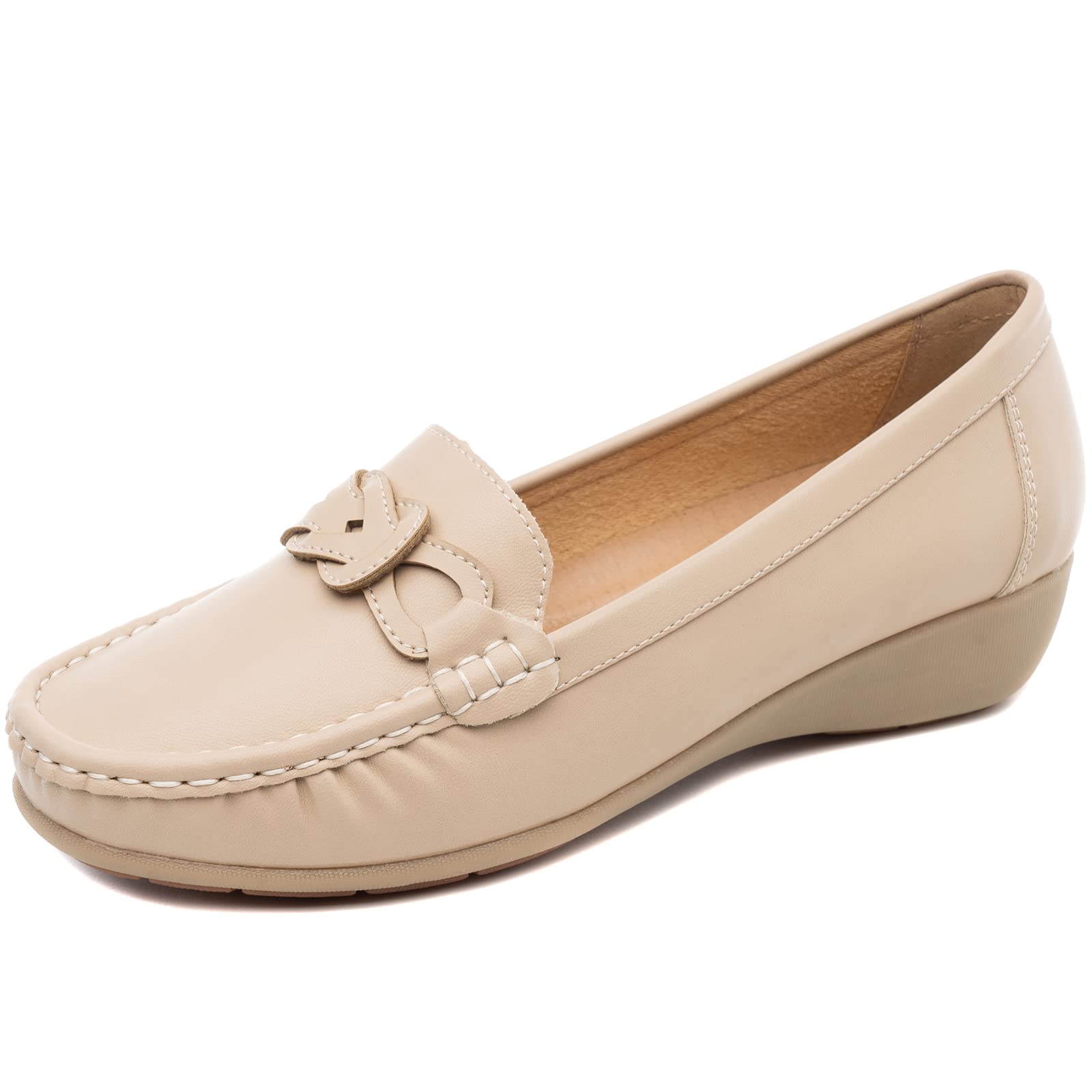 Comfortable Women's Slip-On Loafers with Wedge Heel - Stylish Casual Shoes in Multiple Colors - Perfect for Work, Travel & Everyday Wear
