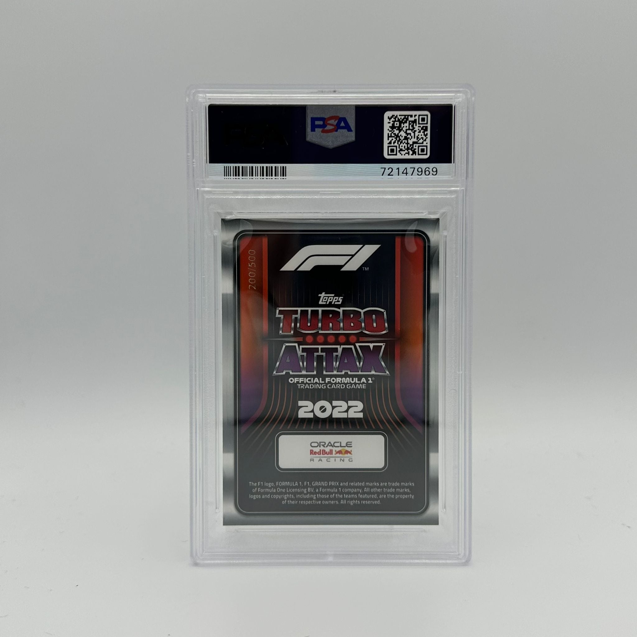 PSA 9 Graded 200/500 Max Verstappen #330 100 Club Mirror Red F1 Racing Card - Rare Collectible for Formula 1 Fans & Sports Memorabilia Enthusiasts