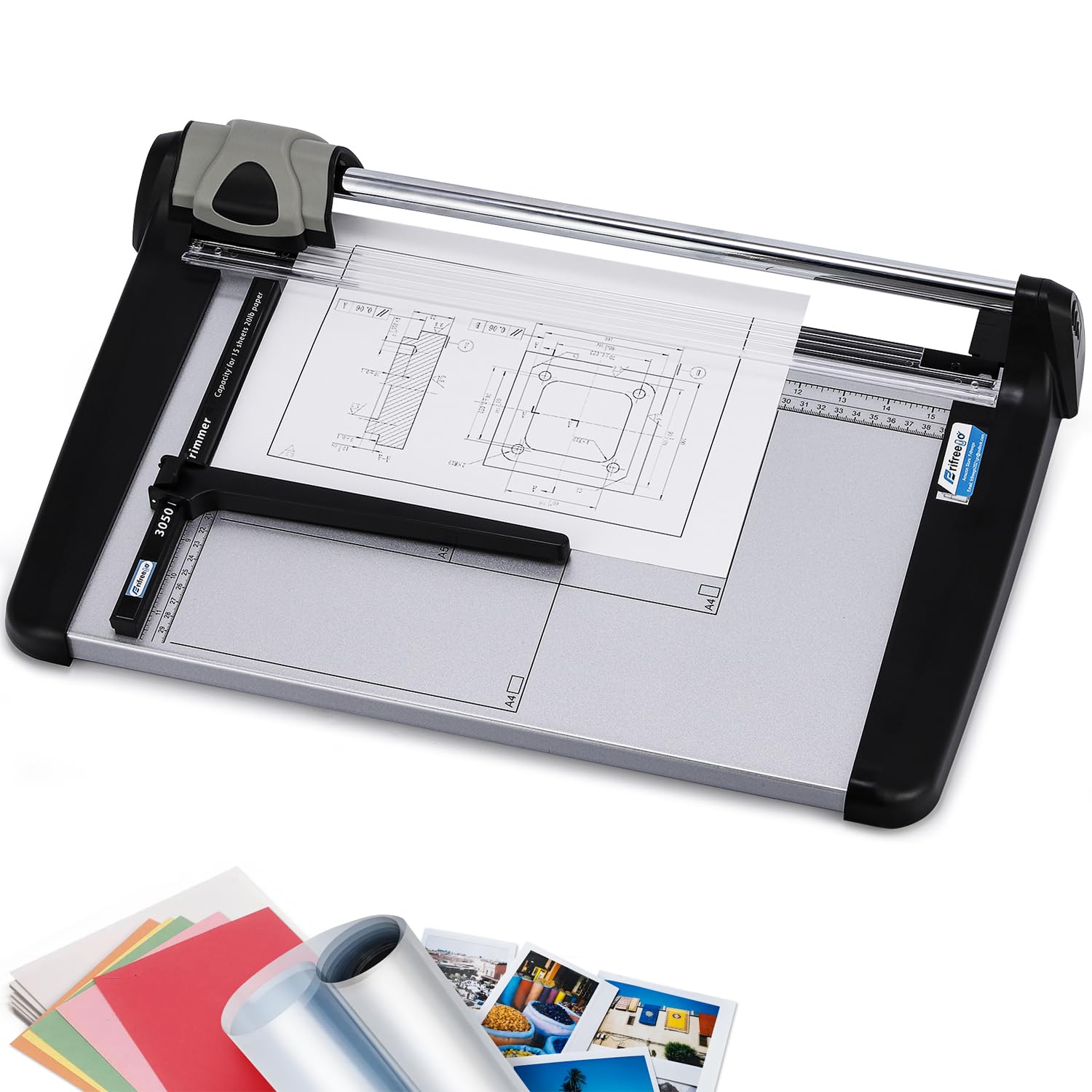 Heavy Duty Rotary Paper Trimmer - 15 Sheet Capacity, 14.17