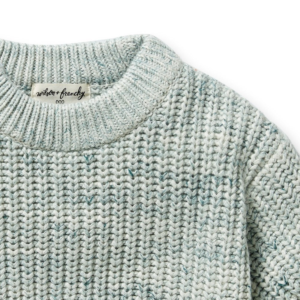 Organic Moss Speckle Knitted Jumper for Women - Soft Eco-Friendly Sweater | Perfect for Fall Layering, Casual Outfits & Cozy Home Wear