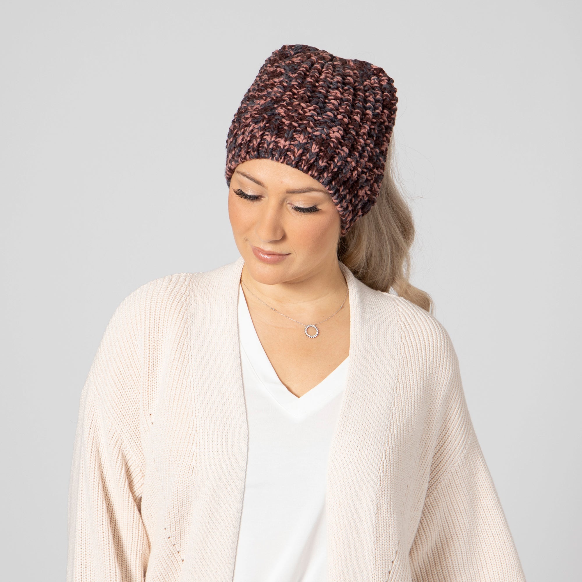 Gale Pony Tail Beanie Hat for Women - Winter Knitted Slouchy Beanie with Ponytail Hole - Cozy Warm Hat for Running, Hiking, Outdoor Activities
