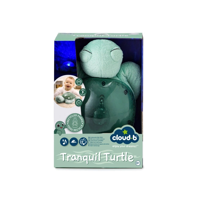Cloud B Tranquil Turtle Rechargeable Night Light - Soothing Ocean Wave Projector for Kids & Baby Nursery, Green - Perfect for Bedtime Relaxation & Sleep Aid