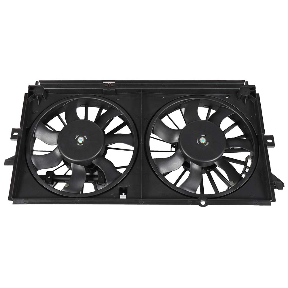 SCITOO Dual Radiator Cooling Fan Replacement for 1999-2003 Chevrolet Monte Carlo & Impala - High Performance Aluminum Condenser Fan for Engine Cooling System - Perfect for Summer Driving & Heavy Traffic Conditions