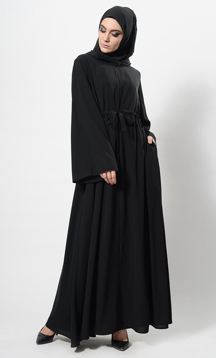 Stylish Modern Twist Hooded Abaya Dress with Hijab Set - Modest Islamic Fashion for Women - Perfect for Prayer, Special Occasions & Everyday Wear