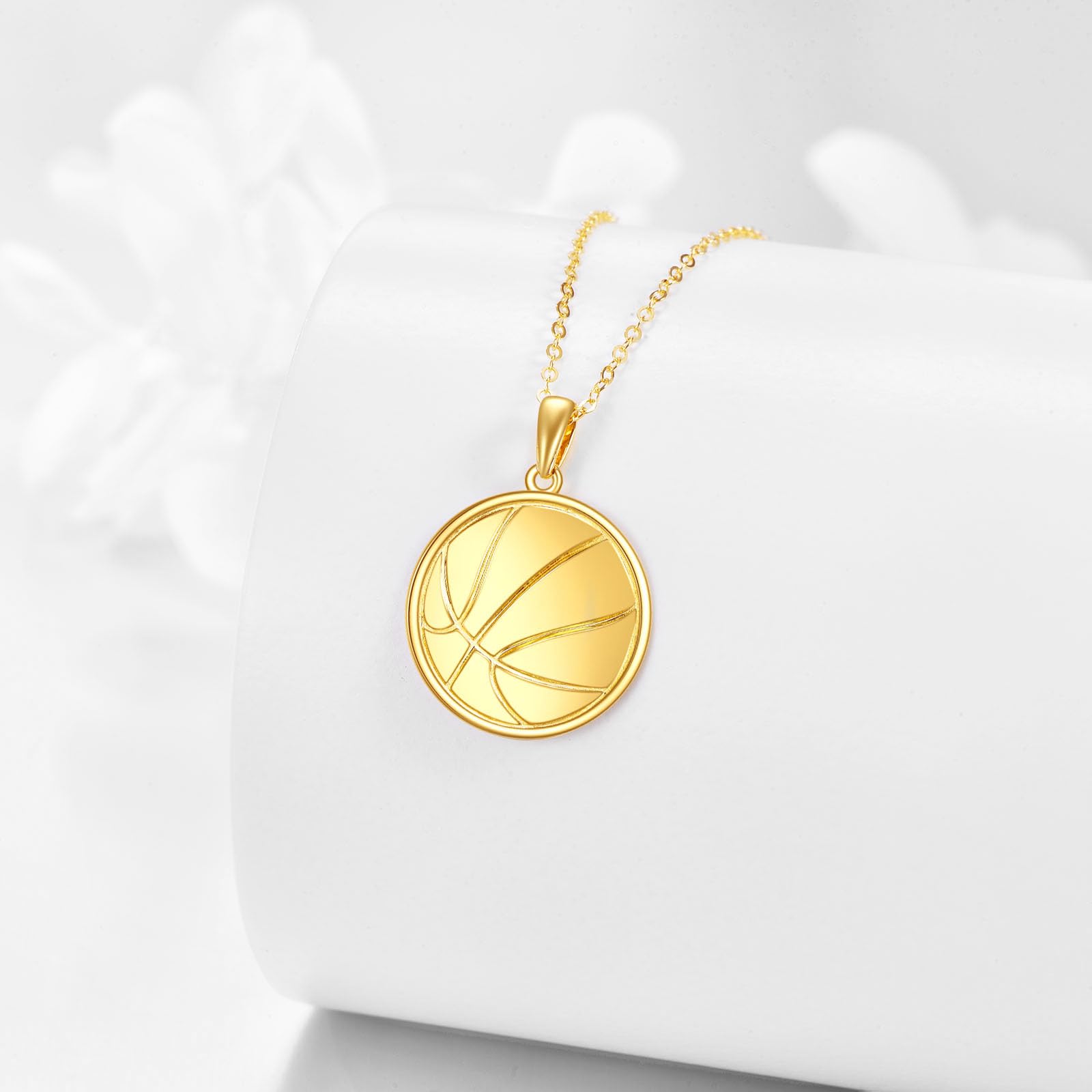 14K Solid Gold Sport Necklace Pendant - Real Gold Jewelry for Women & Men - Perfect Gift for Athletes & Sports Lovers - Gym, Running, Workout & Everyday Wear