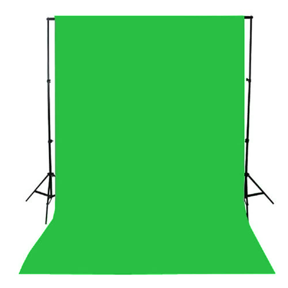 Wide Telescopic Support Stand with 3x6m Muslin Drop Backdrop - Green | Perfect for Photography, Video Shoots & Events