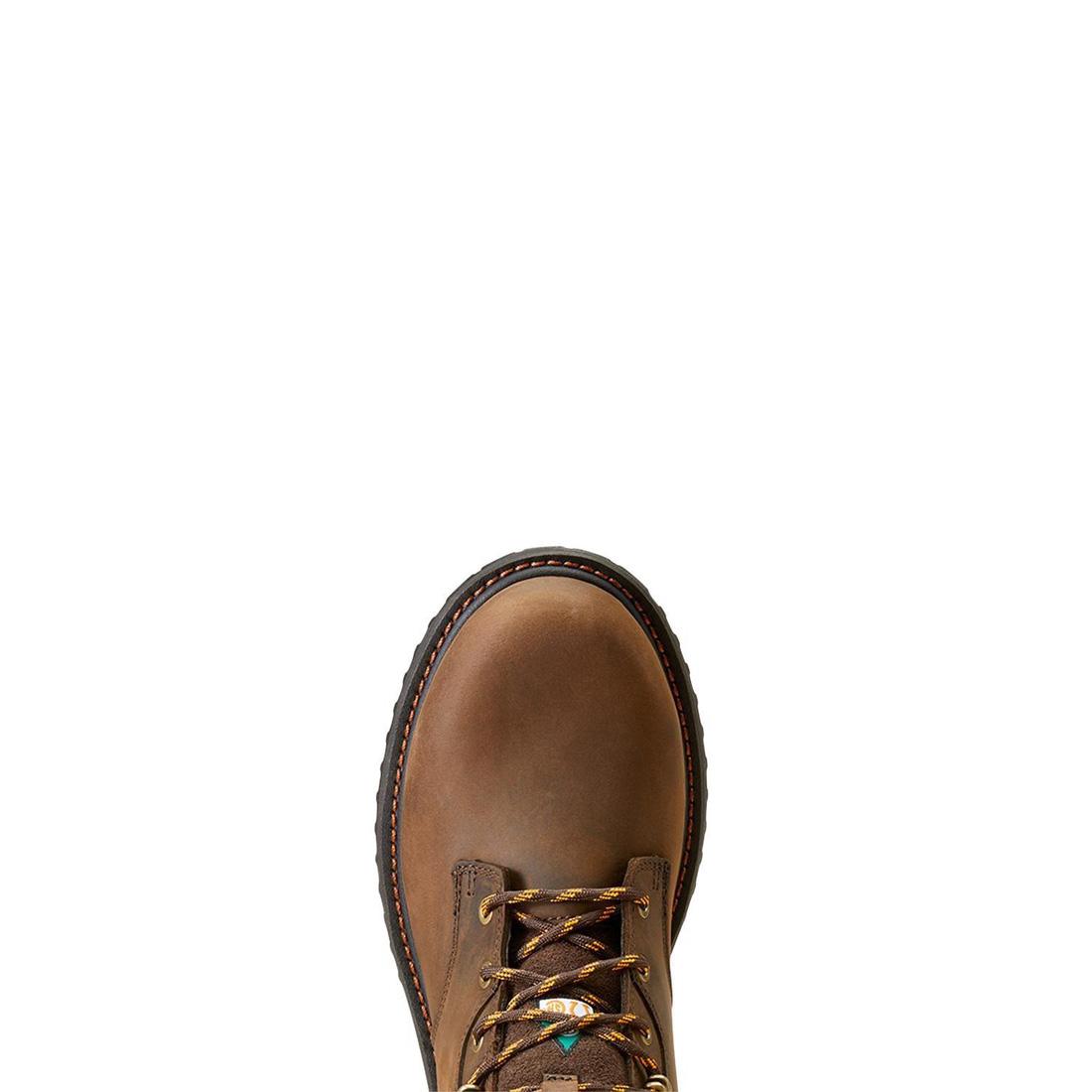RigTEK 6 Inch Composite Toe CSA Certified Waterproof Work Boots for Men - Oil & Slip Resistant, Distressed Brown - Ideal for Construction, Warehouse & Outdoor Jobs