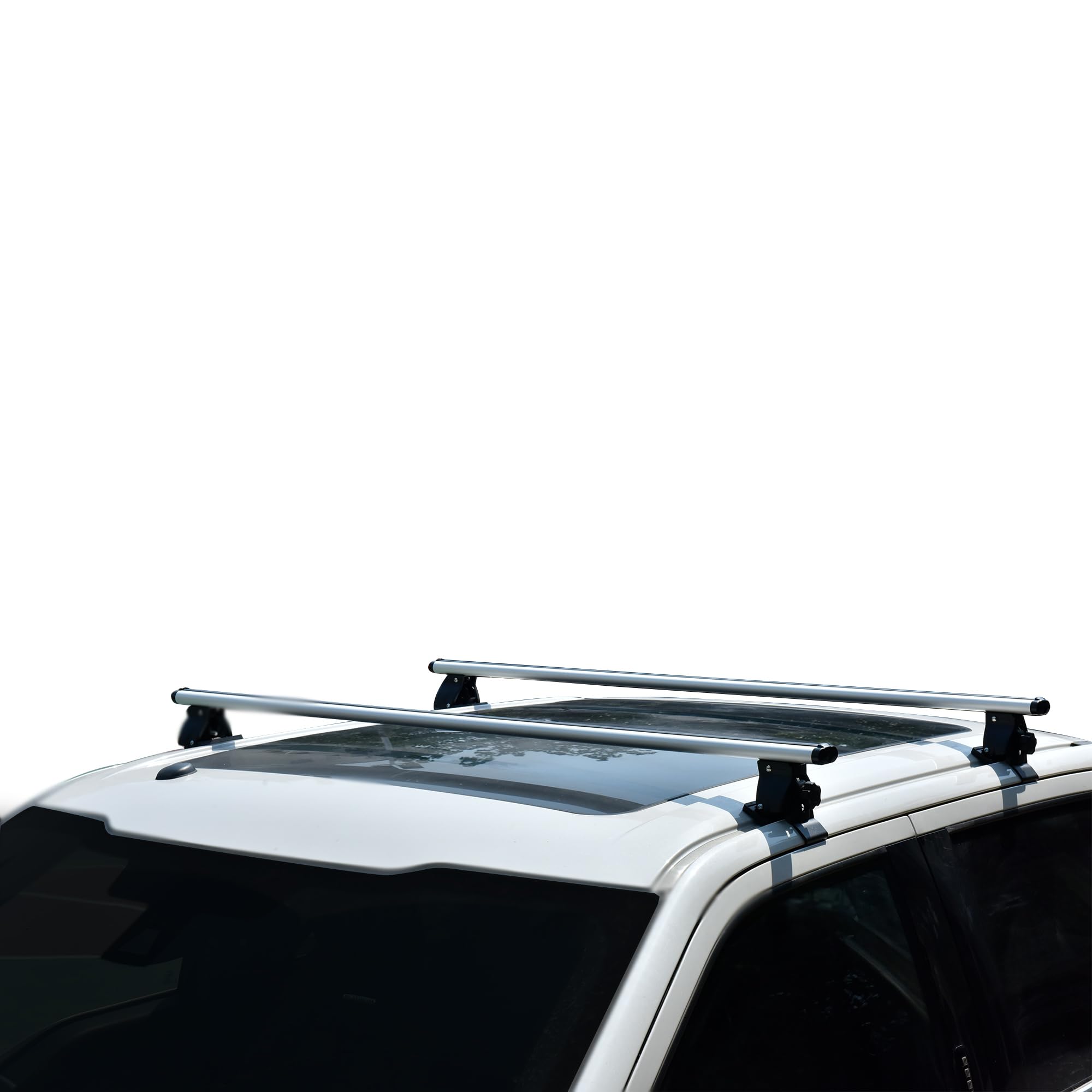 Black Horse Traveler Cross Bar Silver - Universal Fit for 2013-2025 Ram 1500, Ford F-150, Chevy Silverado 1500 & Toyota Tacoma (TR-60SI) | Heavy Duty Roof Rack for Camping Gear, Kayaks & Outdoor Adventures