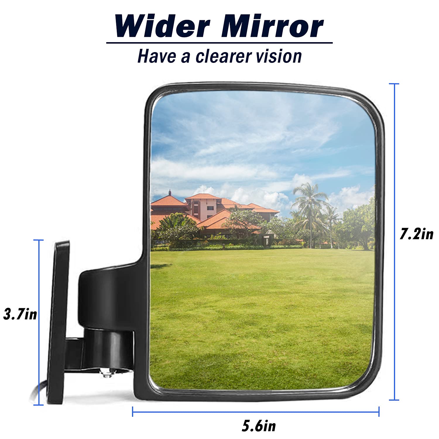 Universal Golf Cart Side Mirrors with Turn Signal Lights - Rear View Mirror Compatible with Club Car, EZGO & Yamaha Golf Carts - Perfect for Safe Driving on Golf Courses & Neighborhood Streets