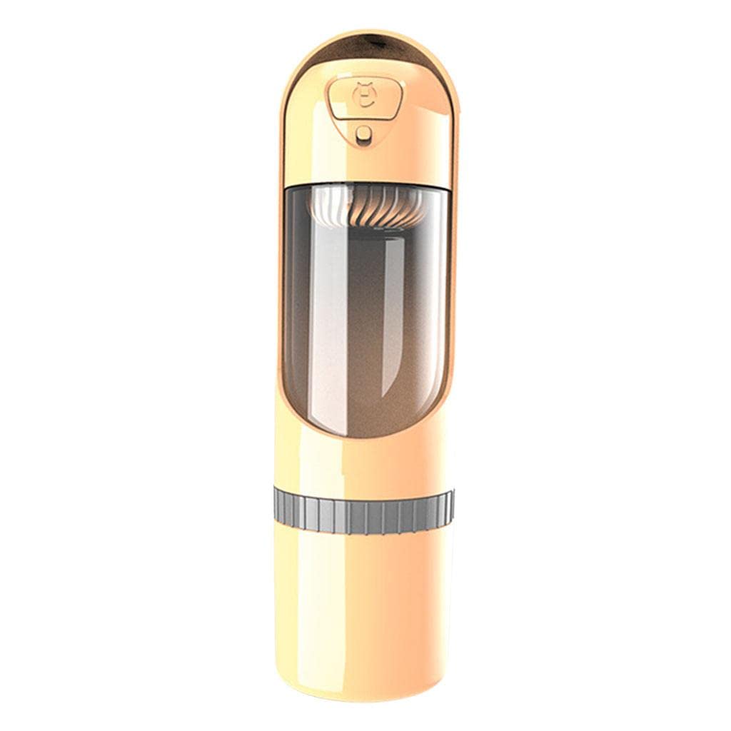 SECRET DESIRE Portable Water Bottle for Dogs & Cats - Travel-Friendly Drinking Dispenser & Food Feeder in Yellow, Ideal for Outdoor Adventures & Daily Walks