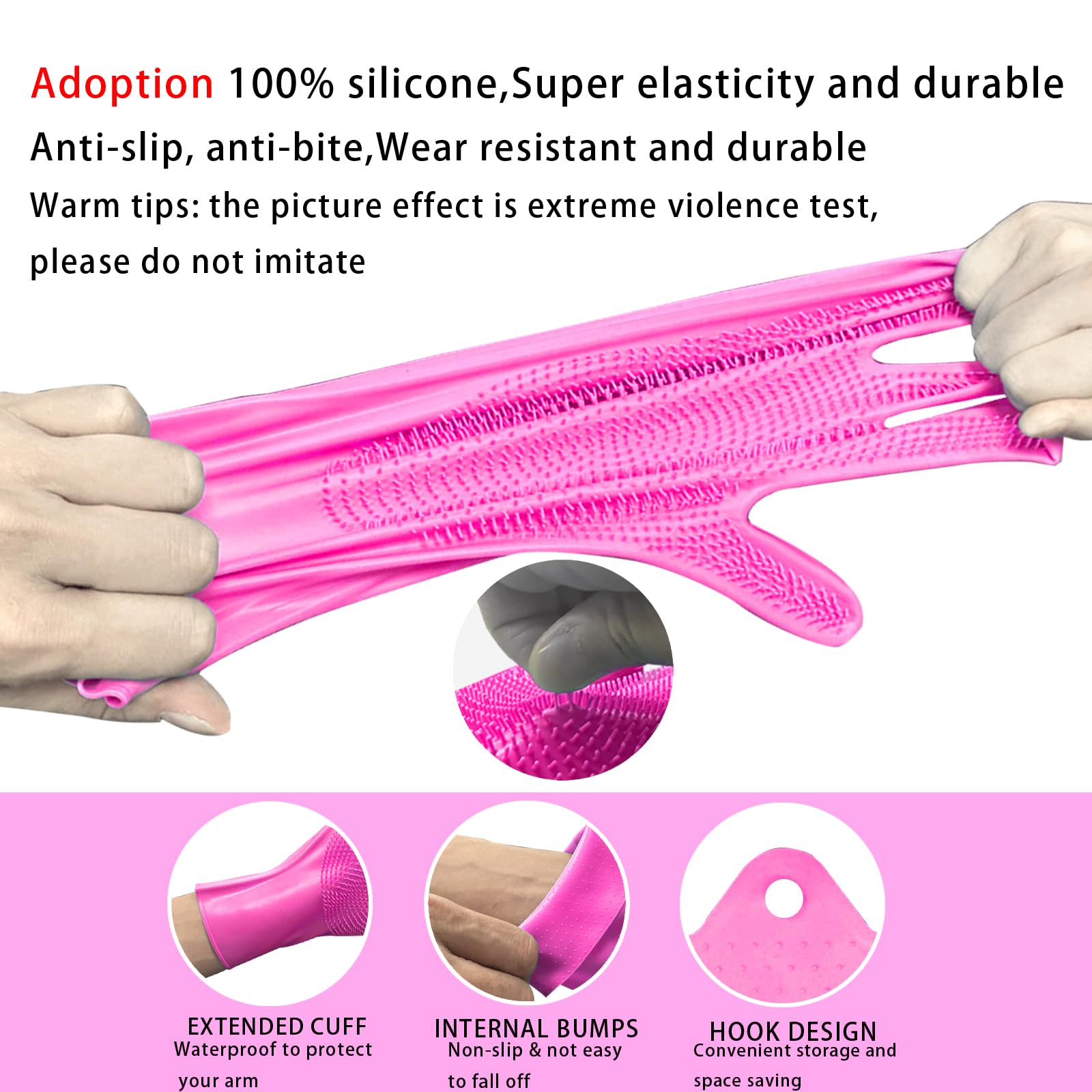 Premium Heat Resistant Silicone Pet Grooming Gloves for Dogs & Cats - 5 Finger Design with High Density Teeth - Gentle Brushing & Massaging for Shedding, Bathing & Bonding (Pink) - Perfect for Home Grooming & Pet Spa Days