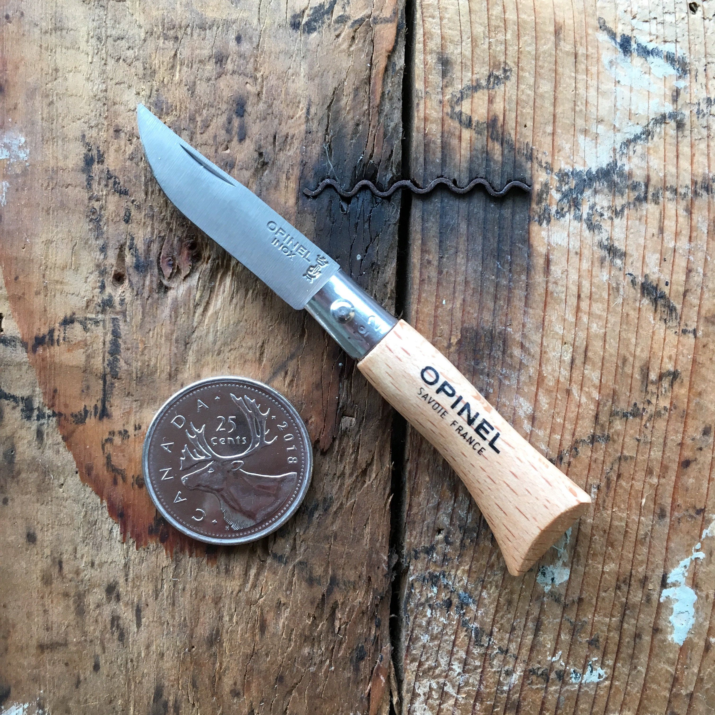 Opinel No.02 Stainless Steel Folding Pocket Knife - Compact & Sharp for Camping, Hiking & Everyday Carry (EDC)