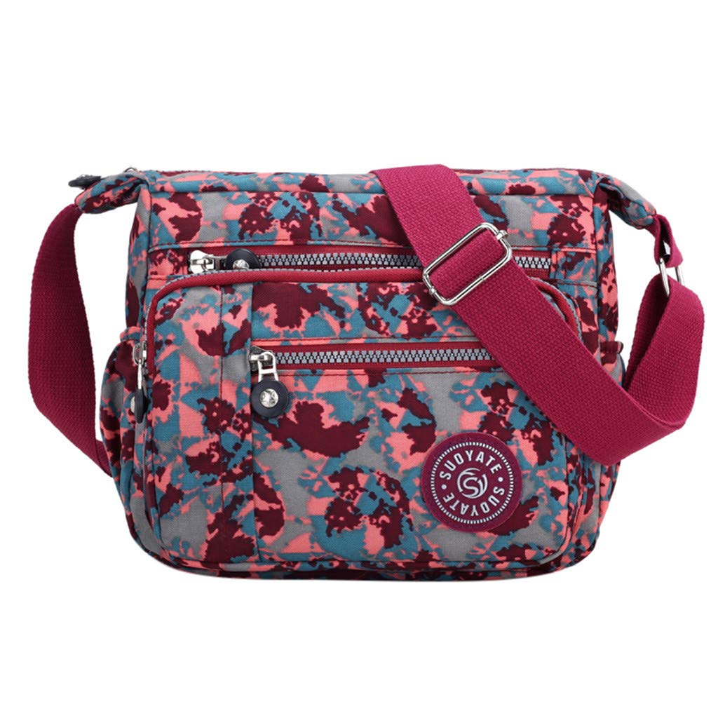 Waterproof Nylon Messenger Bag for Women & Men - Crossbody Shoulder Bag with Leather Accents - Perfect for Work, Travel & Daily Commute