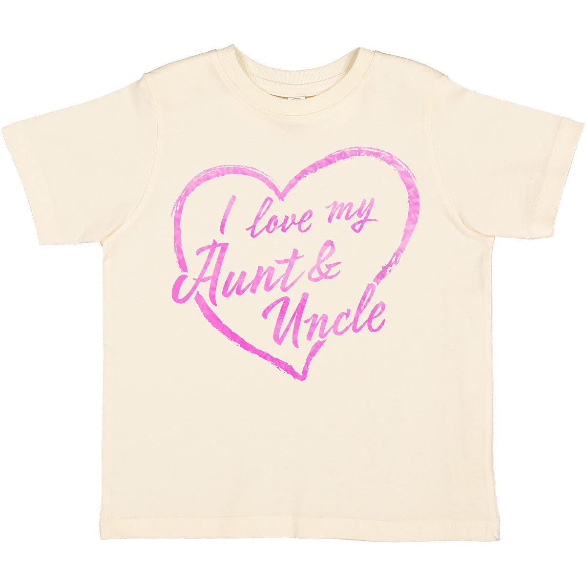 Inktastic I Love My Aunt and Uncle Toddler T-Shirt - Pink Chalk Heart Design | Cute Casual Outfit for Toddlers, Family Reunions & Gift Giving