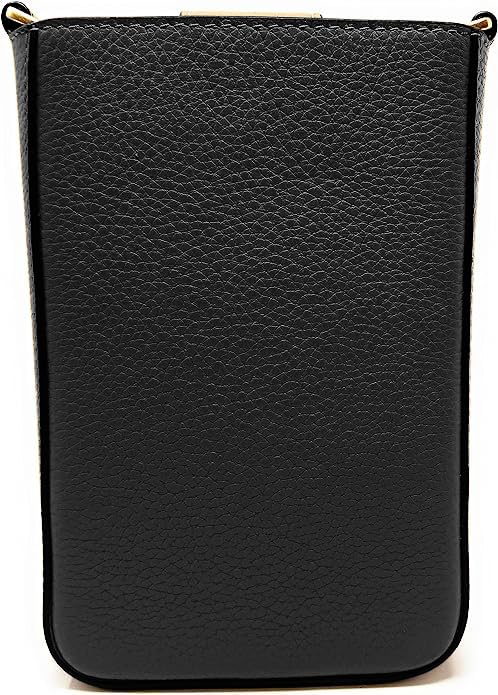 Tory Burch Britten Phone Crossbody Bag in Pebble Leather - Black | Stylish Small Shoulder Purse for Women | Perfect for Everyday Use, Travel & Date Night