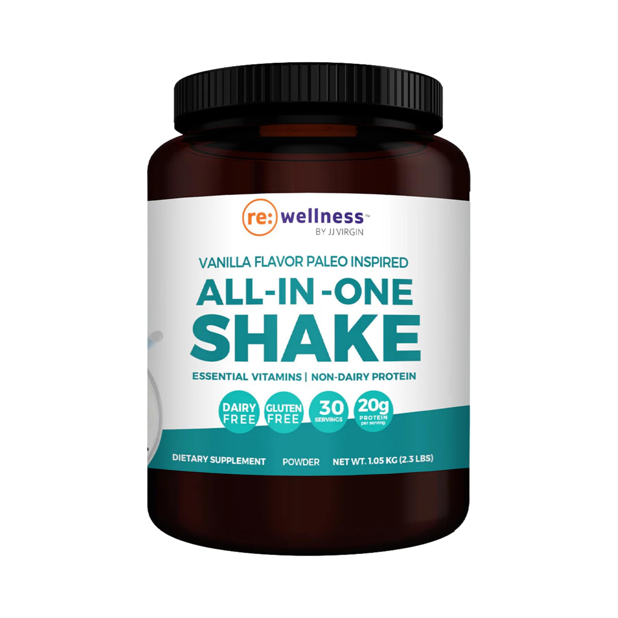 Reignite Wellness by JJ Virgin | Vanilla Paleo-Inspired All-in-One Protein Shake | Gluten Free, Dairy Free, 20G Beef Protein Powder with Vitamins, Minerals & Amino Acids | 30 Servings for Weight Loss, Muscle Recovery & Meal Replacement