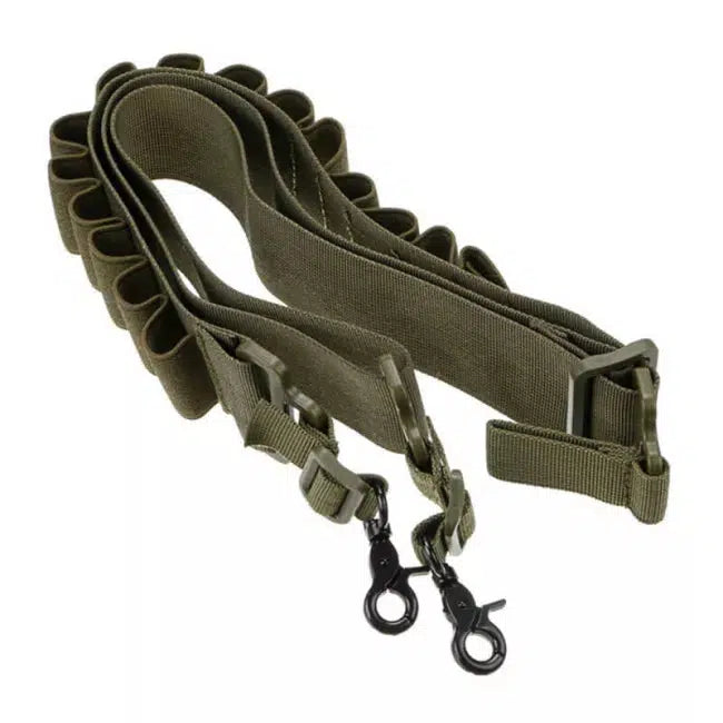 Two Point Rifle Sling with Shell Holder - Adjustable Tactical Gun Sling for Hunting, Shooting & Outdoor Activities