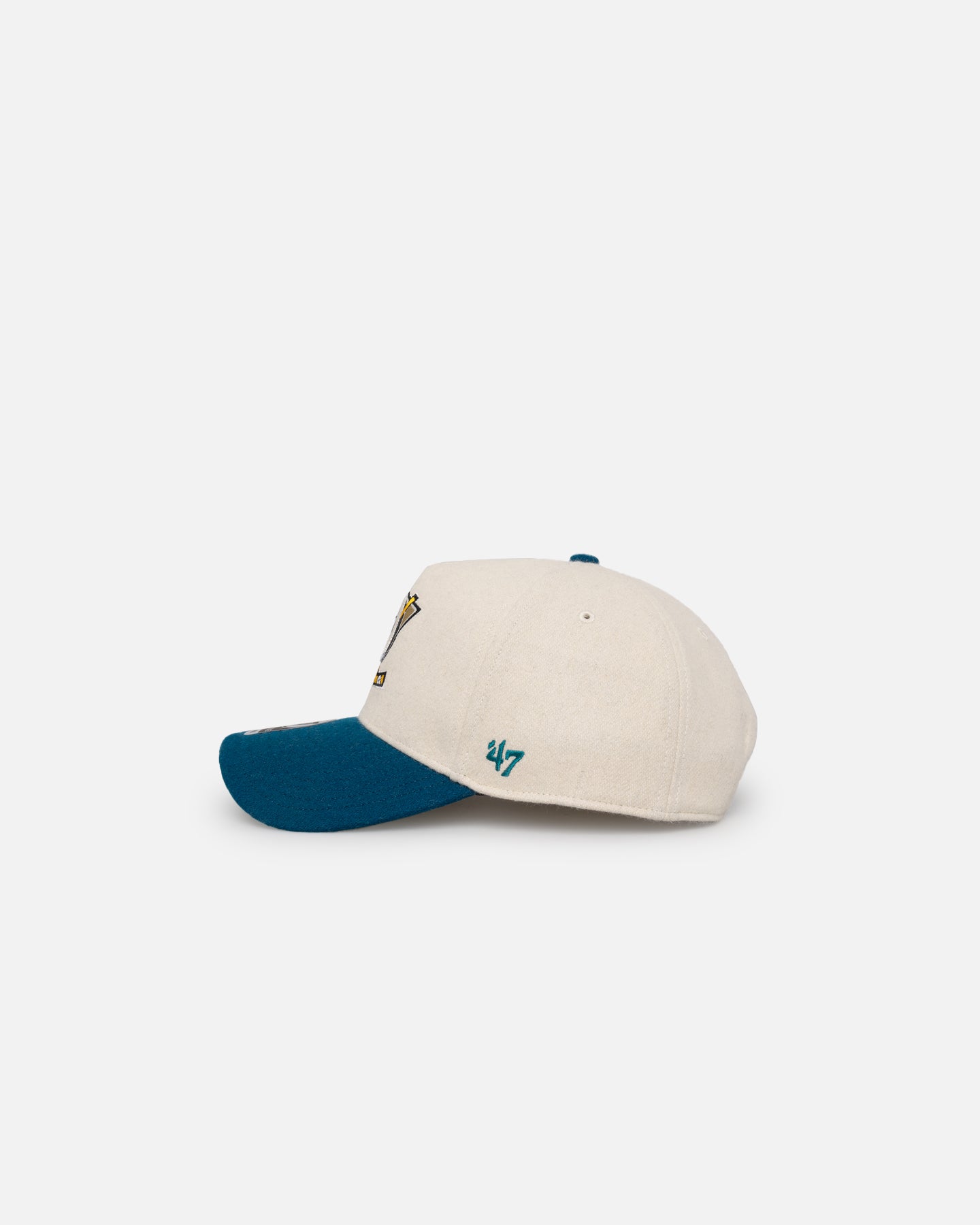 47 Brand Anaheim Ducks 'Wooly Offside DT' Sure Shot Snapback Hat - Natural/Dark Teal - Official NHL Hockey Cap for Men & Women - Perfect for Games, Tailgating & Fan Collections