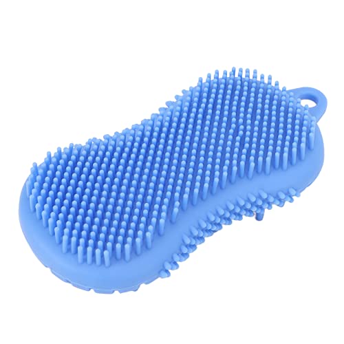 Exfoliating Shower Brush for Men & Women - Double Sided Massage Bath Brush with Soft Elastic Bristles - Portable Body Scrubber for Home & Travel (Blue) - Perfect for Deep Cleansing & Relaxing Spa Experience