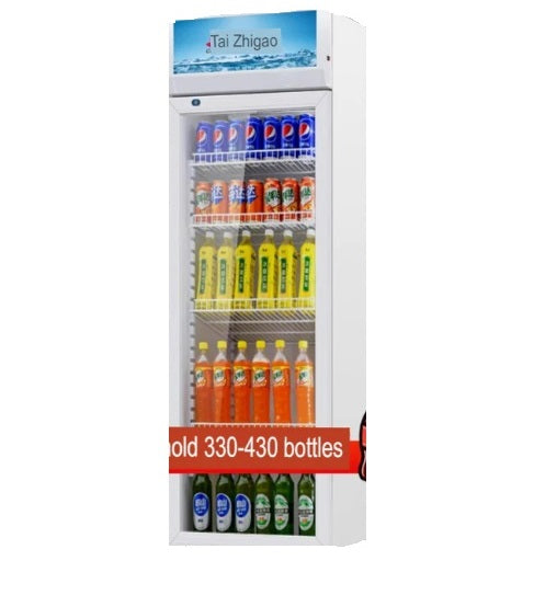 Chigo LSC400SL Commercial Beverage Chiller - 400L Capacity (330-430 Bottles) - Energy Efficient Glass Door Showcase for Restaurants, Bars, and Convenience Stores