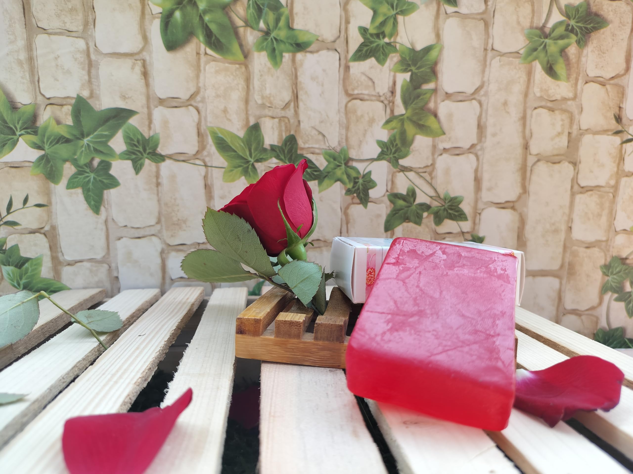 NATSBYTE Organic Rose Bath Soap - 100% Natural Handmade Chemical-Free Soap for Men & Women (3-Pack) | Gentle Cleansing for Sensitive Skin, Perfect for Daily Shower & Spa Relaxation