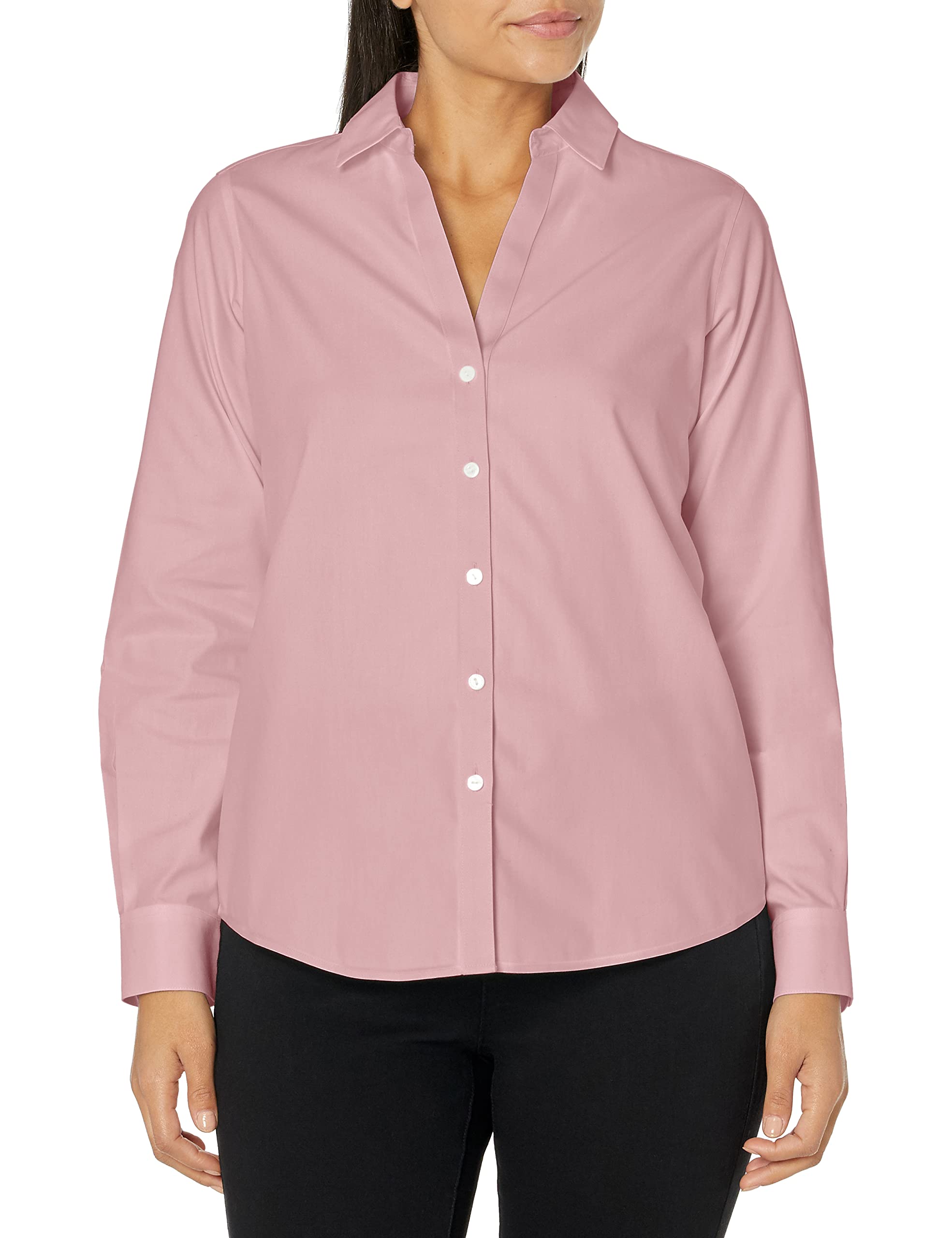 Foxcroft Women's Chrissy Essential Non-Iron Shirt - Wrinkle-Free Comfort for Work, Travel & Everyday Wear
