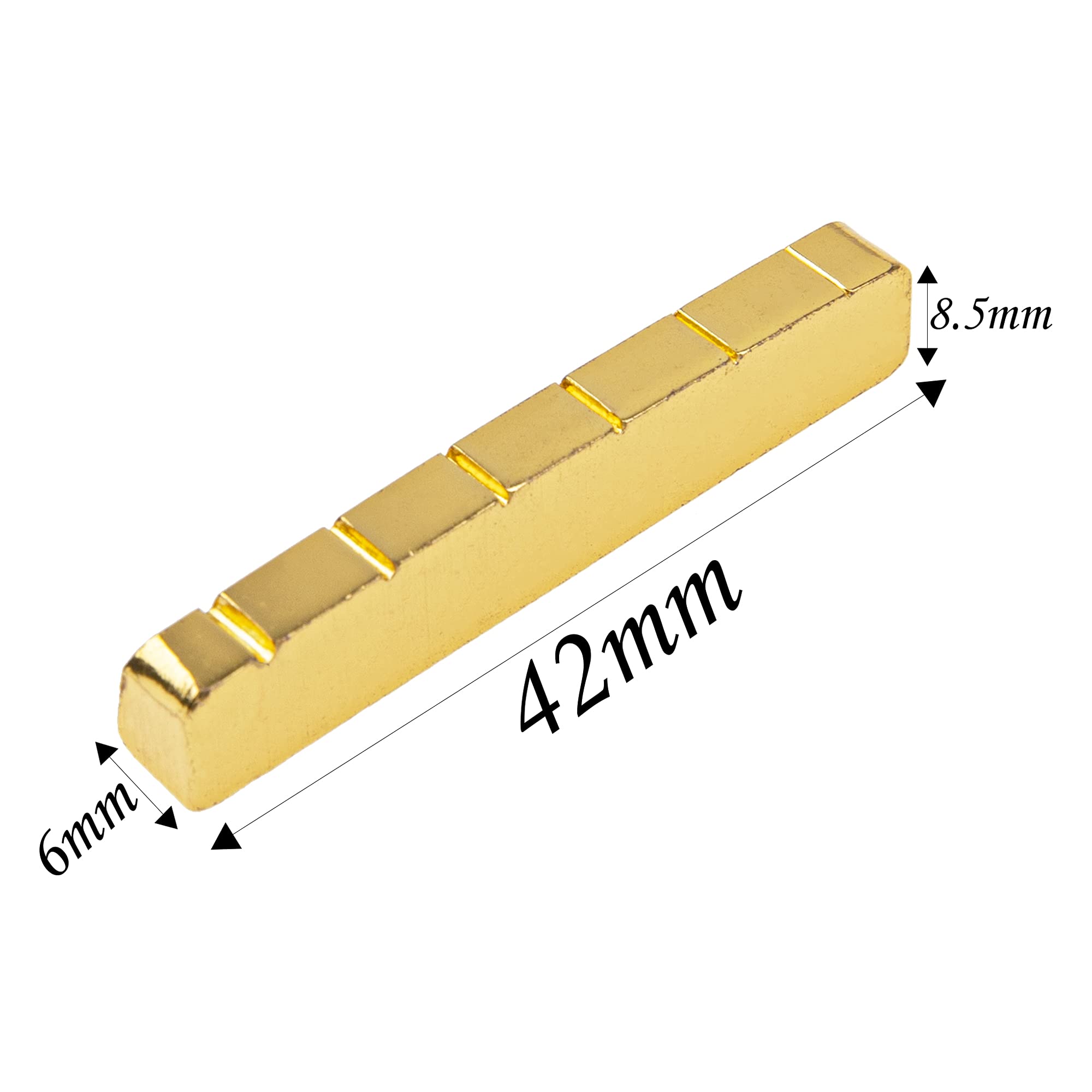 Premium High E Strings & 6-String Slotted Electric Guitar Nut - Compatible with Les Paul, Epiphone, Strat, Tele ST/TL - Perfect for Guitar Maintenance, Setup & Tone Enhancement