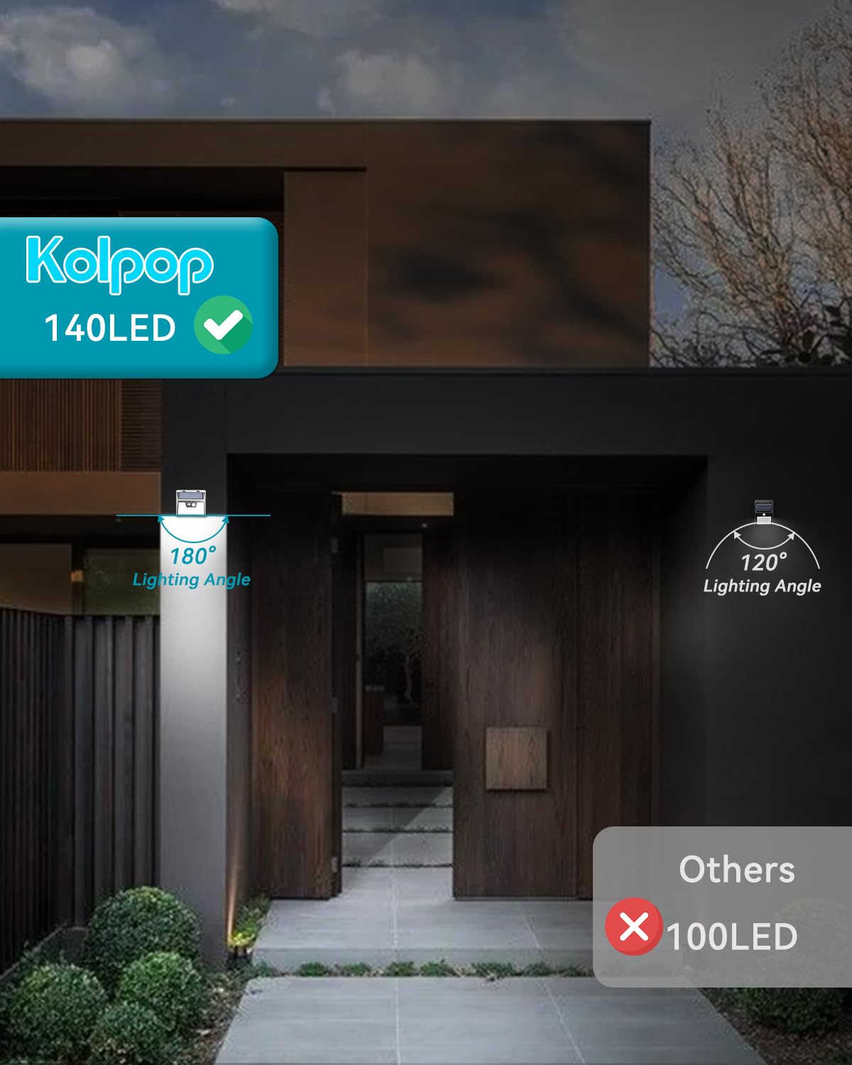 2 Pack Solar Powered Outdoor Lights with 140 LEDs & Motion Sensor - 3 Modes, IP65 Waterproof, Wireless Solar Wall Lights for Deck, Fence, Patio, Front Door (White Light) - Perfect for Pathway Lighting, Garden Security & Nighttime Illumination
