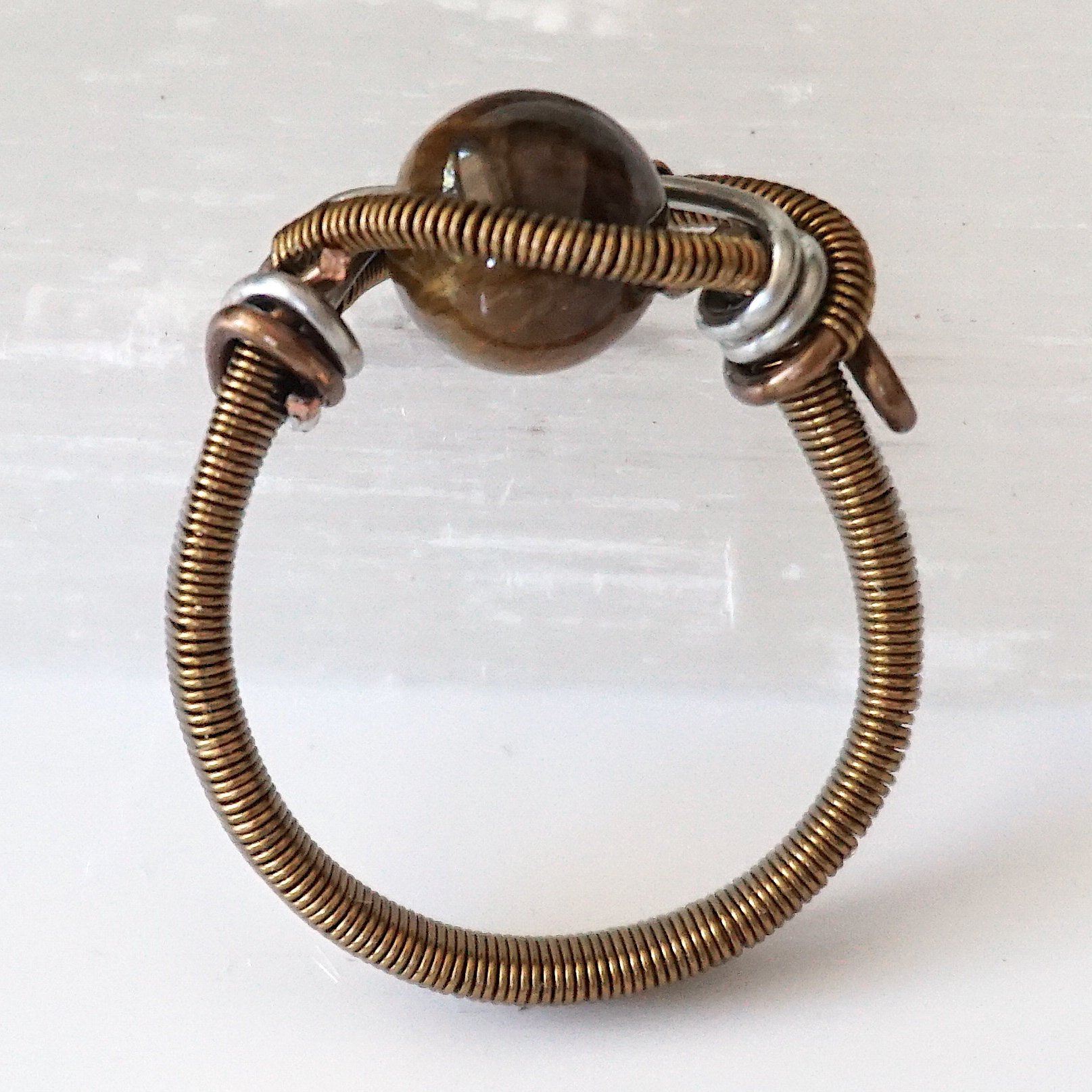 Tiger's Eye Gemstone Ring - Antique Bronze & Silver Plated Jewelry for Women | Spiritual Healing, Protection & Elegant Fashion Accessory