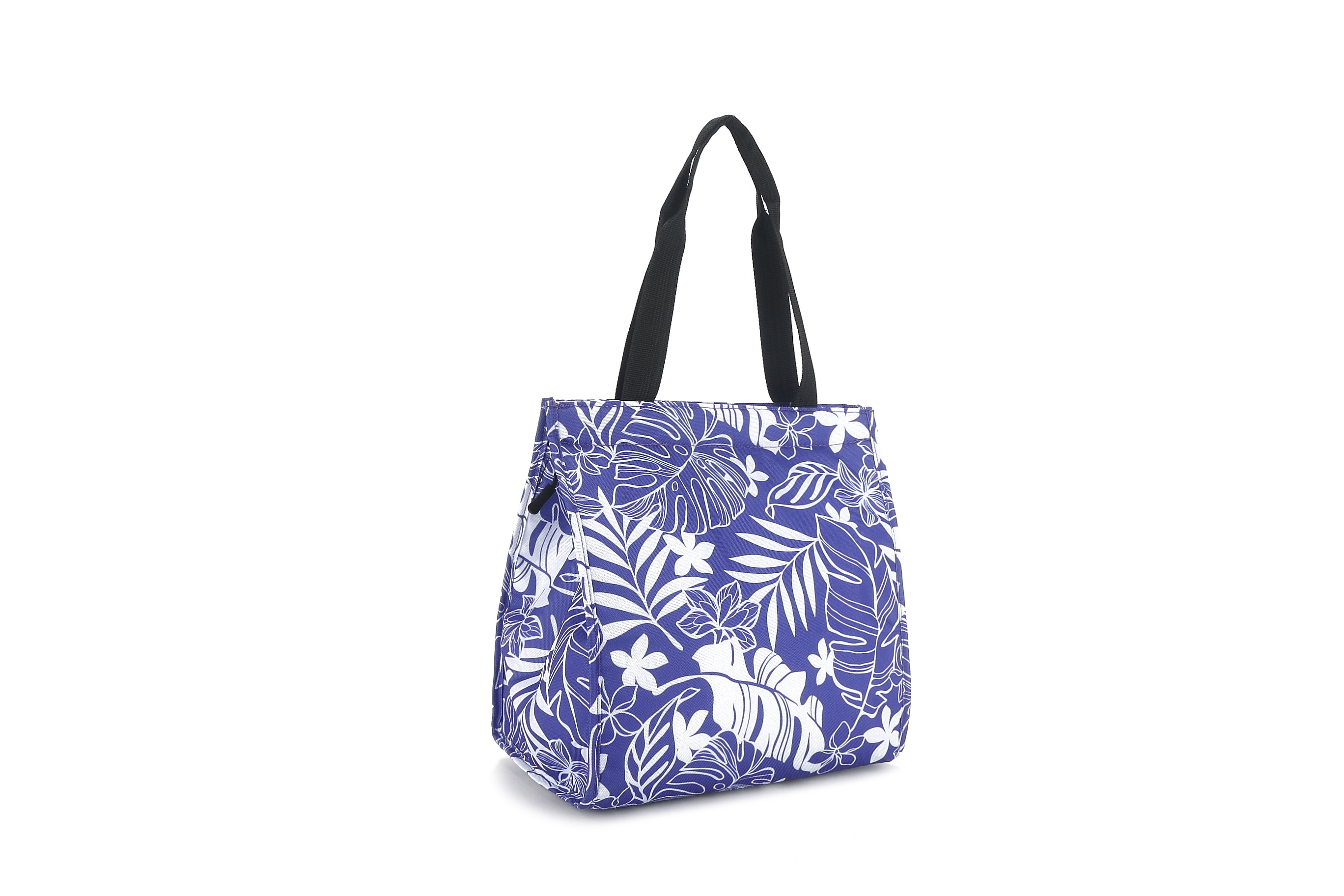 Insulated Lunch Bag Small - Monstera Plumeria Purple Design, Leakproof & Durable for Work, School, Picnics & Outdoor Activities