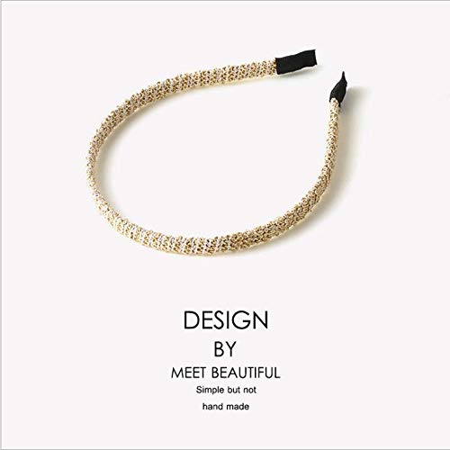 No Slip Thin Headbands for Women & Girls - Fashionable Skinny Hair Bands in Gold - Perfect for Workouts, Yoga, Office & Everyday Styling
