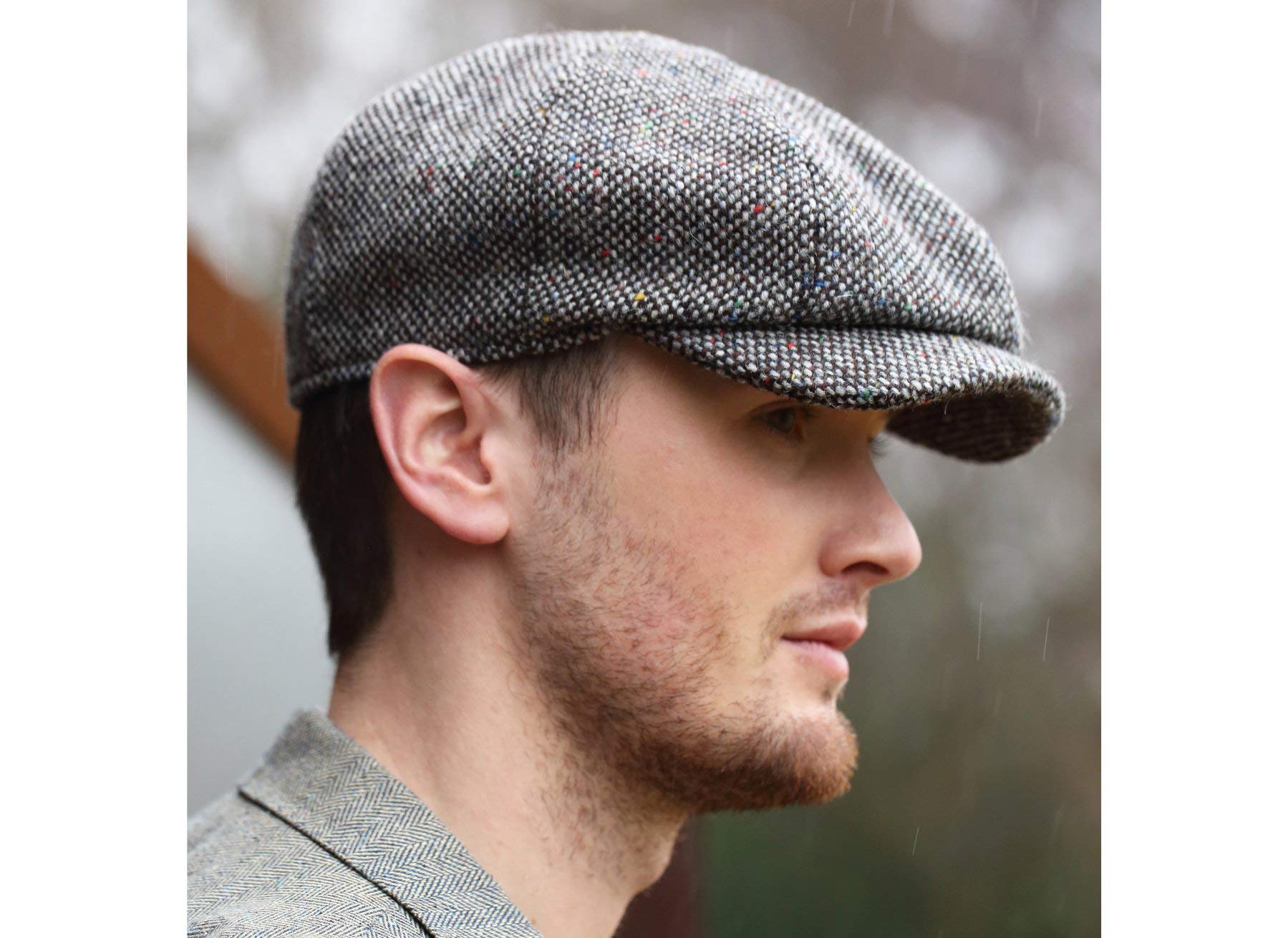 Irish Tweed Flat Cap for Men - Hanna Hats Made in Ireland - Perfect for Casual & Outdoor Wear