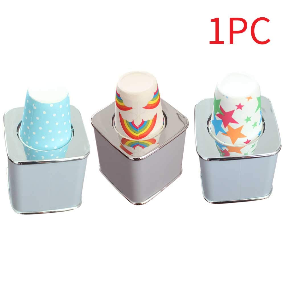 3oz Automatic Paper Cup Dispenser - Dustproof Bathroom Organizer for Home & Hotel, Durable Desktop Storage Rack (Perfect for Powder Rooms, Offices & Restaurants)