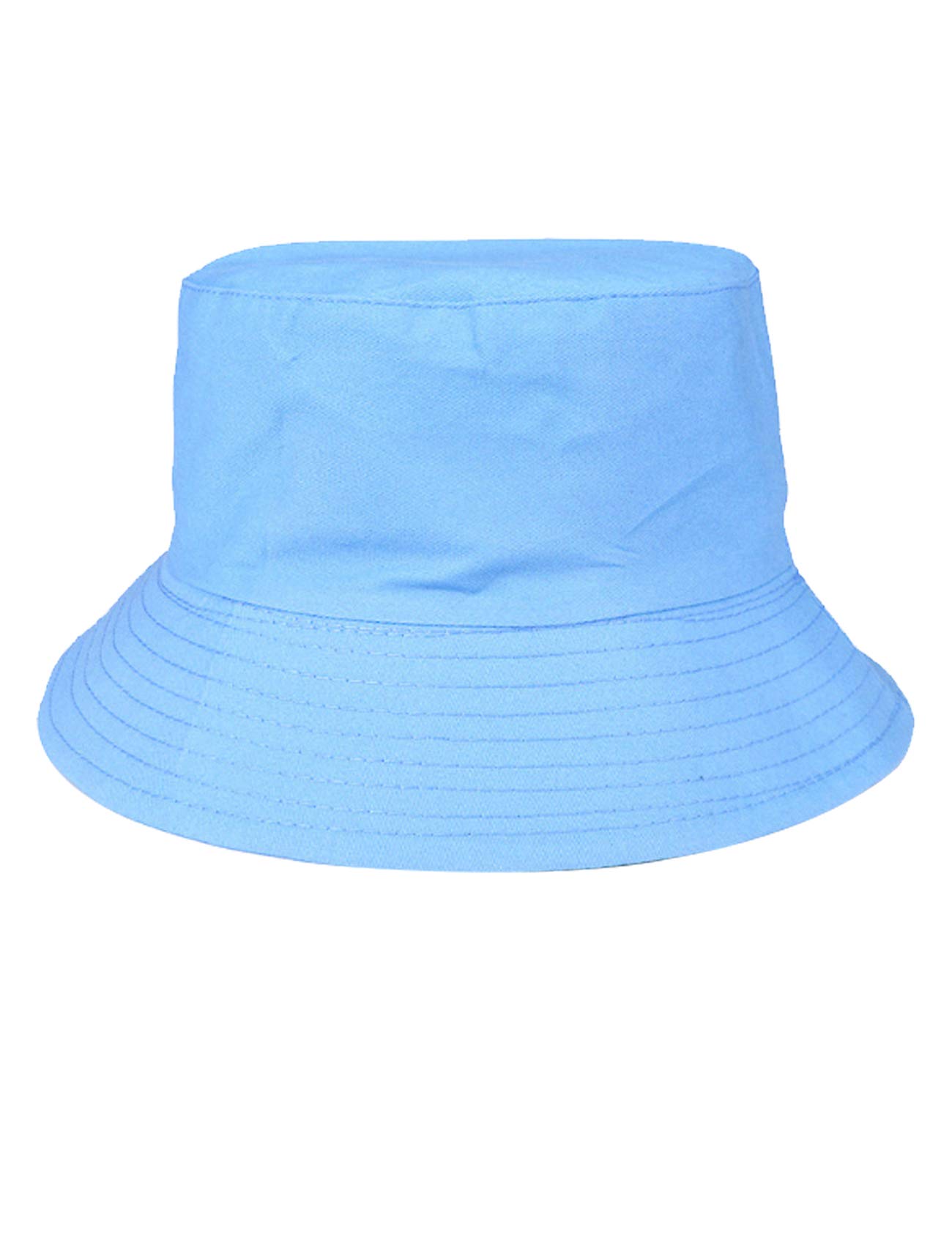Customizable Sky Blue Cotton Bucket Hat for Women & Kids - Perfect for Summer Travel, Beach Outings, and Outdoor Adventures