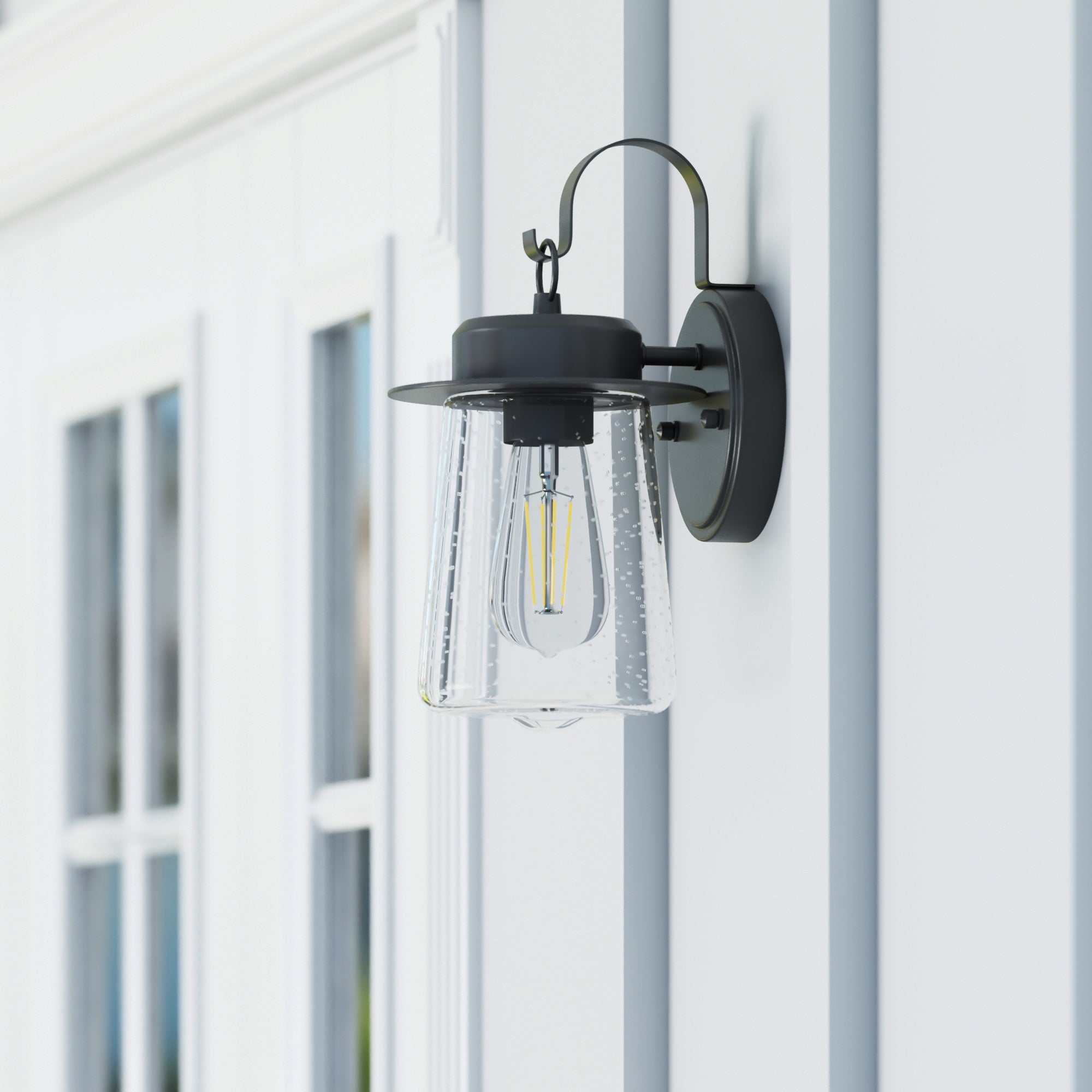 Ruttland Outdoor Wet Rated Coach Light Fixture - Matte Black Finish for Porch, Garage & Entryway Lighting