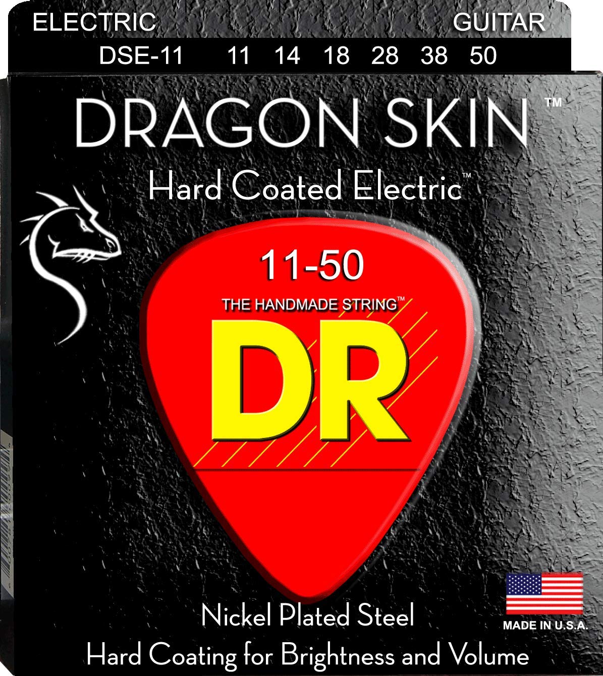 DR Strings Dragon Skin Electric Heavy Guitar Strings (DSE11) - Perfect for Rock, Metal & High-Gain Performances