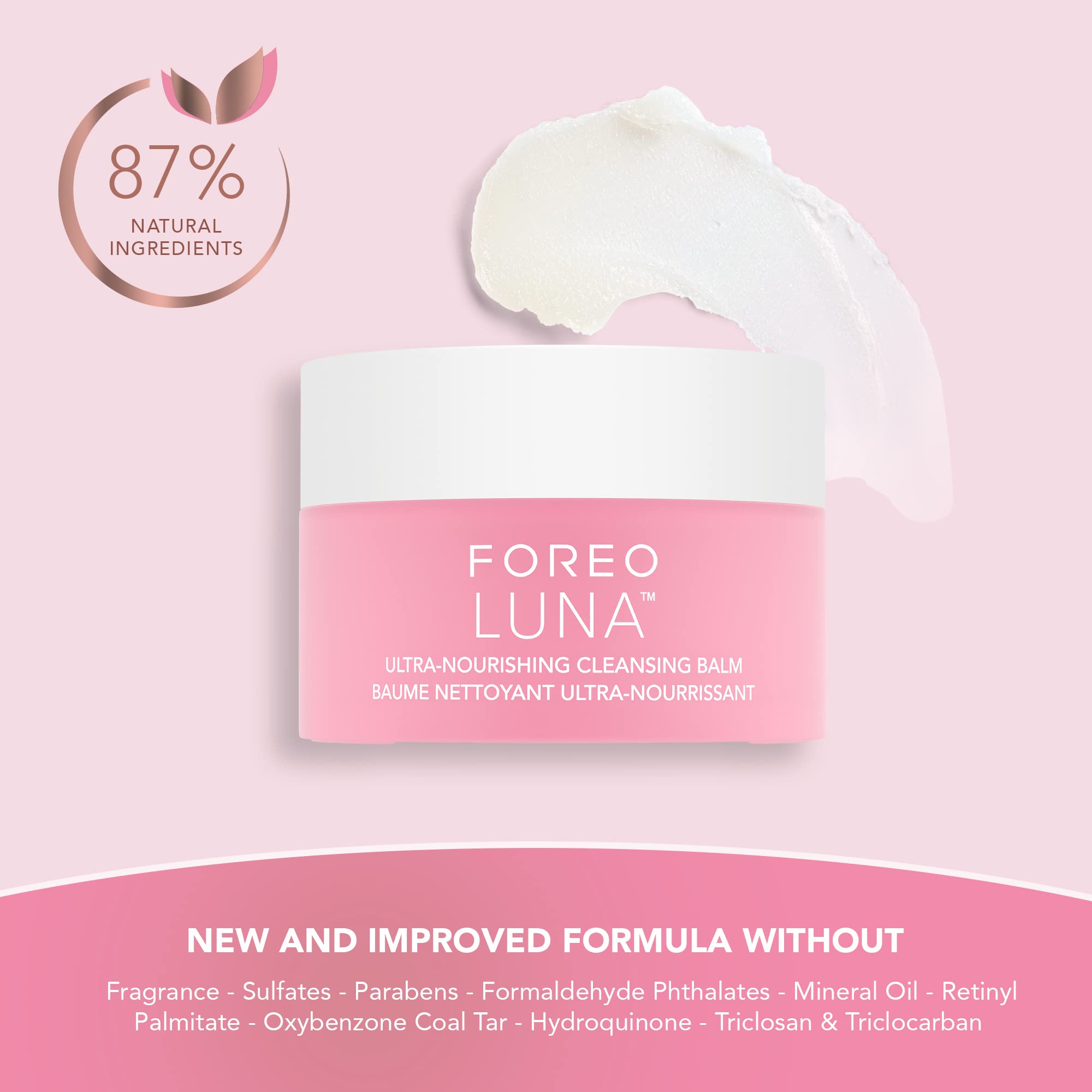 FOREO LUNA Nourishing Cleansing Balm - Gentle Waterproof Makeup Remover & Oil Cleanser for Face & Eyes | Vegan, Cruelty-Free, Fragrance-Free & Eco-Friendly | Perfect for Travel, Daily Skincare & Sensitive Skin (2.5 oz)