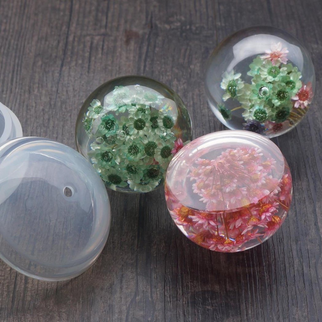 DIY Sphere Resin Molds - 6cm Large Round Silicone Molds for Epoxy Crafts, Jewelry Making & Home Decor