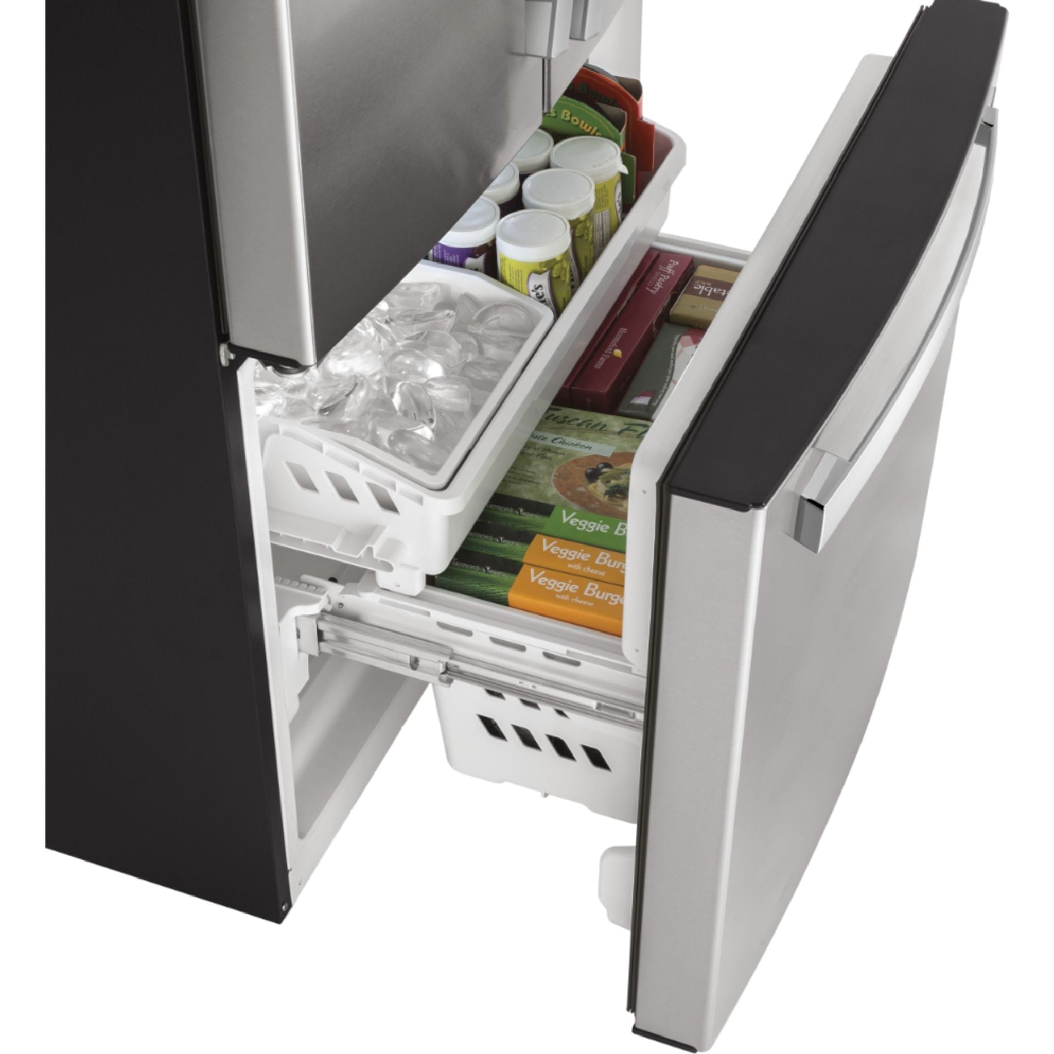 GE 18.6 Cu. Ft. Counter Depth French Door Refrigerator - Fingerprint Resistant Stainless Steel (Model GWE19JYLFS) - Perfect for Modern Kitchens & Open-Concept Homes